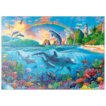 Darstellung des Puzzle Motivs puzzleplate Dolphins in the Ocean 200 Puzzle