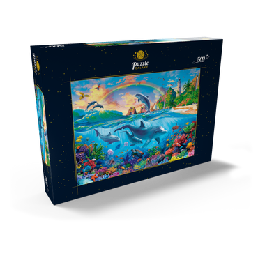Darstellung des Puzzle Motivs Dolphins in the Ocean 500 Puzzle Schachtel Ansicht2