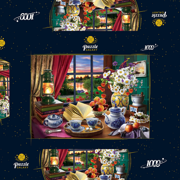 Darstellung des Puzzle Motivs Evening Tea Party 1000 Puzzle Schachtel 3D Modell