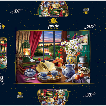 Darstellung des Puzzle Motivs Evening Tea Party 200 Puzzle Schachtel 3D Modell
