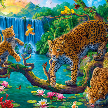 Darstellung des Puzzle Motivs The Leopard Family 100 Puzzle 3D Modell