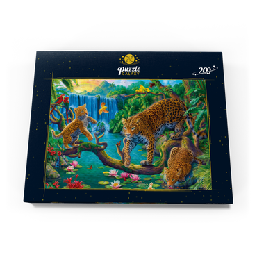 Darstellung des Puzzle Motivs The Leopard Family 200 Puzzle Schachtel Ansicht3