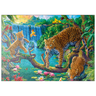Darstellung des Puzzle Motivs puzzleplate The Leopard Family 200 Puzzle