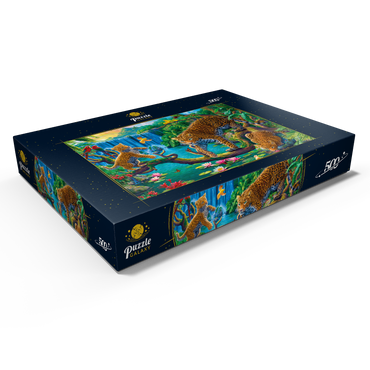 Darstellung des Puzzle Motivs The Leopard Family 500 Puzzle Schachtel Ansicht1
