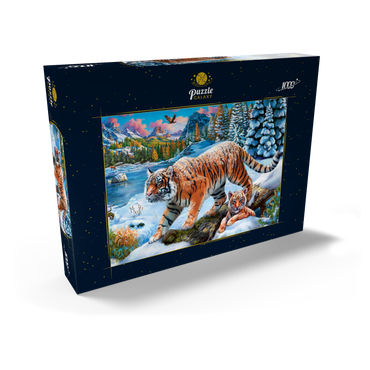 Darstellung des Puzzle Motivs Winter Tigers 1000 Puzzle Schachtel Ansicht2