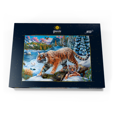 Darstellung des Puzzle Motivs Winter Tigers 1000 Puzzle Schachtel Ansicht3