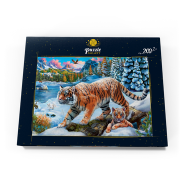 Darstellung des Puzzle Motivs Winter Tigers 200 Puzzle Schachtel Ansicht3