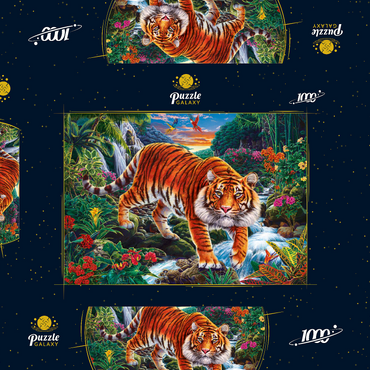 Darstellung des Puzzle Motivs Stalking Tiger 1000 Puzzle Schachtel 3D Modell