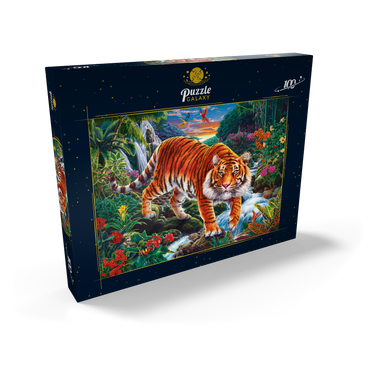 Darstellung des Puzzle Motivs Stalking Tiger 100 Puzzle Schachtel Ansicht2