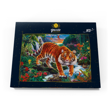 Darstellung des Puzzle Motivs Stalking Tiger 100 Puzzle Schachtel Ansicht3