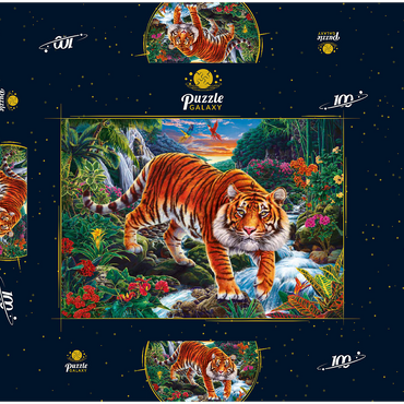 Darstellung des Puzzle Motivs Stalking Tiger 100 Puzzle Schachtel 3D Modell