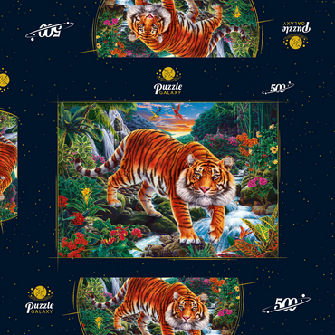Darstellung des Puzzle Motivs Stalking Tiger 500 Puzzle Schachtel 3D Modell