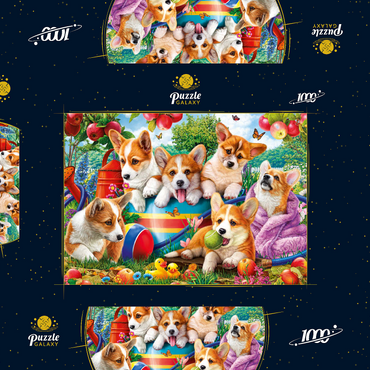 Darstellung des Puzzle Motivs Cute Puppies 1000 Puzzle Schachtel 3D Modell