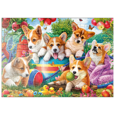 Darstellung des Puzzle Motivs puzzleplate Cute Puppies 100 Puzzle