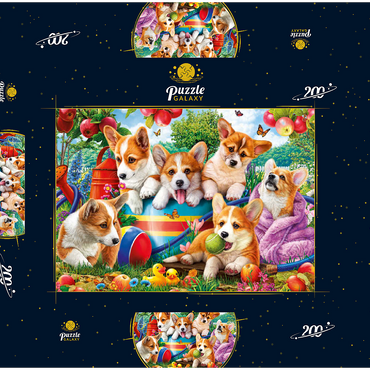 Darstellung des Puzzle Motivs Cute Puppies 200 Puzzle Schachtel 3D Modell