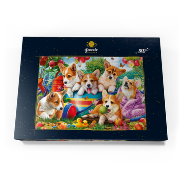 Darstellung des Puzzle Motivs Cute Puppies 500 Puzzle Schachtel Ansicht3