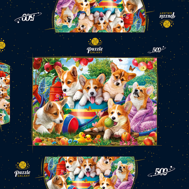 Darstellung des Puzzle Motivs Cute Puppies 500 Puzzle Schachtel 3D Modell