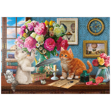 Darstellung des Puzzle Motivs puzzleplate Petals & Paws 1000 Puzzle