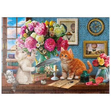 Darstellung des Puzzle Motivs puzzleplate Petals & Paws 100 Puzzle
