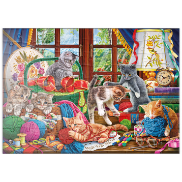 Darstellung des Puzzle Motivs puzzleplate The Cheerful Kittens with Yarn 100 Puzzle