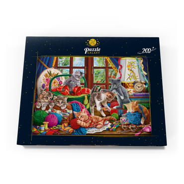 Darstellung des Puzzle Motivs The Cheerful Kittens with Yarn 200 Puzzle Schachtel Ansicht3