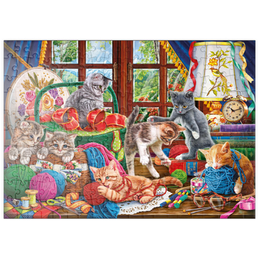Darstellung des Puzzle Motivs puzzleplate The Cheerful Kittens with Yarn 200 Puzzle