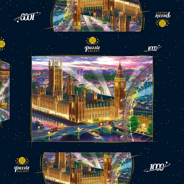 Darstellung des Puzzle Motivs Evening London 1000 Puzzle Schachtel 3D Modell