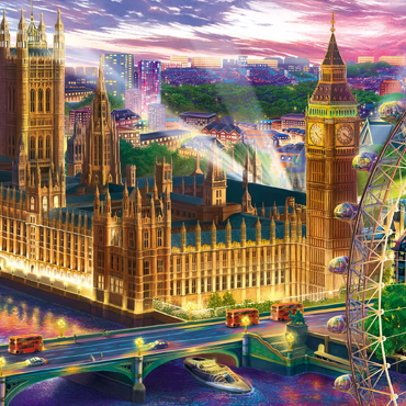Darstellung des Puzzle Motivs Evening London 100 Puzzle 3D Modell