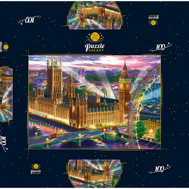 Darstellung des Puzzle Motivs Evening London 100 Puzzle Schachtel 3D Modell