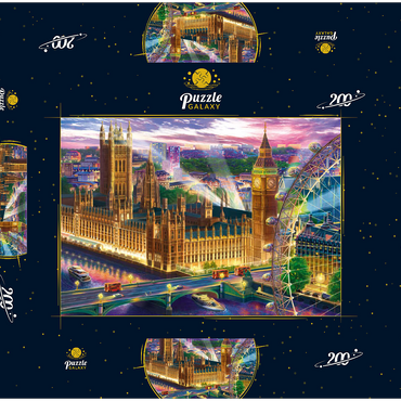 Darstellung des Puzzle Motivs Evening London 200 Puzzle Schachtel 3D Modell