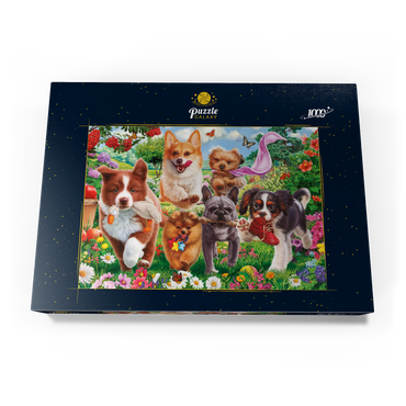 Darstellung des Puzzle Motivs Running Puppies 1000 Puzzle Schachtel Ansicht3