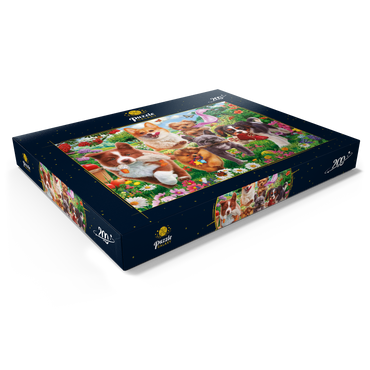 Darstellung des Puzzle Motivs Running Puppies 200 Puzzle Schachtel Ansicht1