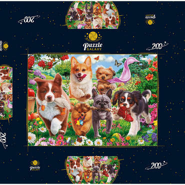 Darstellung des Puzzle Motivs Running Puppies 200 Puzzle Schachtel 3D Modell