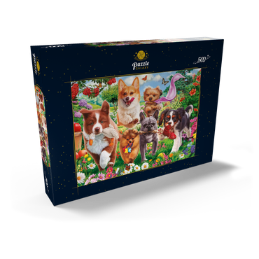 Darstellung des Puzzle Motivs Running Puppies 500 Puzzle Schachtel Ansicht2
