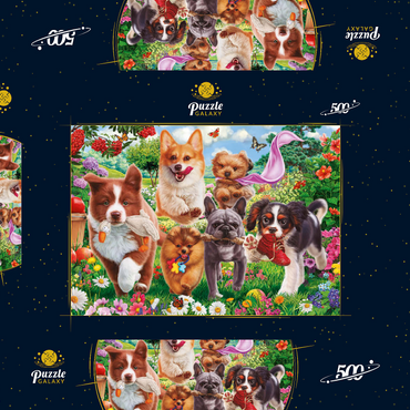 Darstellung des Puzzle Motivs Running Puppies 500 Puzzle Schachtel 3D Modell