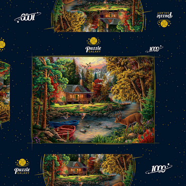Darstellung des Puzzle Motivs Lake 1000 Puzzle Schachtel 3D Modell