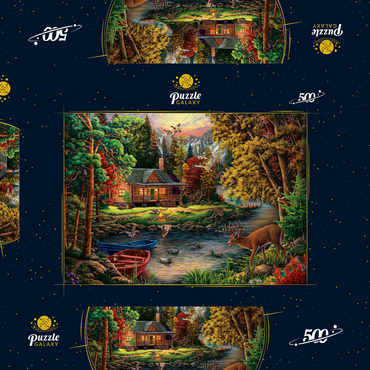 Darstellung des Puzzle Motivs Lake 500 Puzzle Schachtel 3D Modell