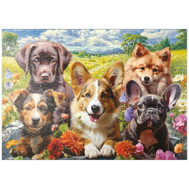 Darstellung des Puzzle Motivs puzzleplate Funny Puppy Selfie 1000 Puzzle