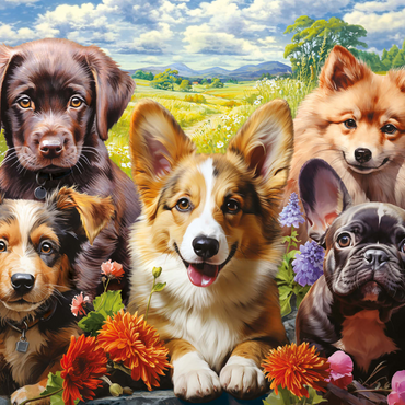 Darstellung des Puzzle Motivs Funny Puppy Selfie 1000 Puzzle 3D Modell