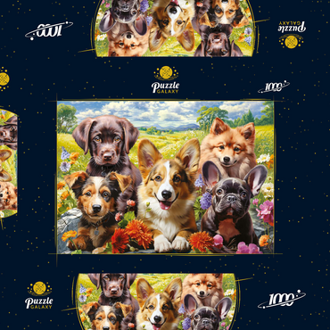 Darstellung des Puzzle Motivs Funny Puppy Selfie 1000 Puzzle Schachtel 3D Modell