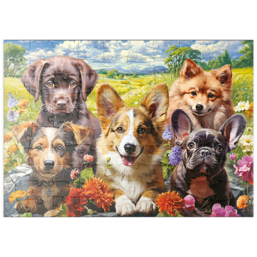 Darstellung des Puzzle Motivs puzzleplate Funny Puppy Selfie 100 Puzzle