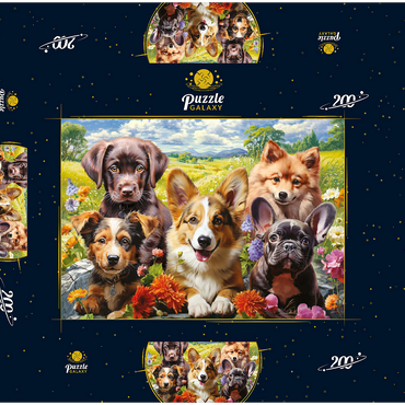 Darstellung des Puzzle Motivs Funny Puppy Selfie 200 Puzzle Schachtel 3D Modell