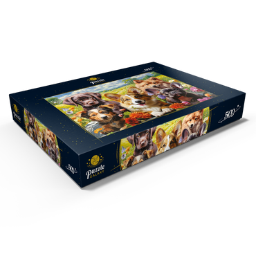 Darstellung des Puzzle Motivs Funny Puppy Selfie 500 Puzzle Schachtel Ansicht1