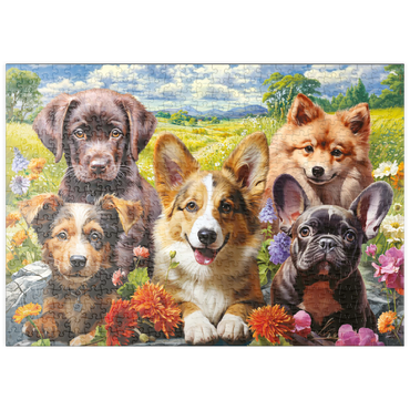 Darstellung des Puzzle Motivs puzzleplate Funny Puppy Selfie 500 Puzzle