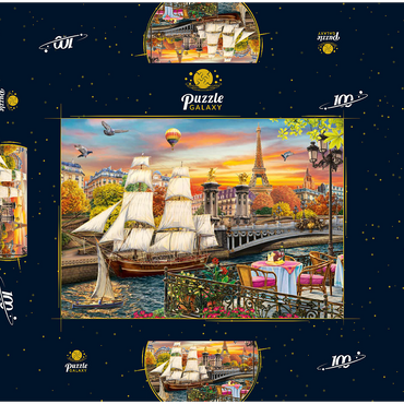 Darstellung des Puzzle Motivs Sailboat in Paris 100 Puzzle Schachtel 3D Modell