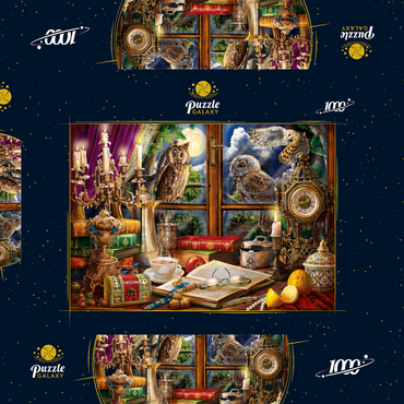 Darstellung des Puzzle Motivs Evening Still Life With Owls 1000 Puzzle Schachtel 3D Modell