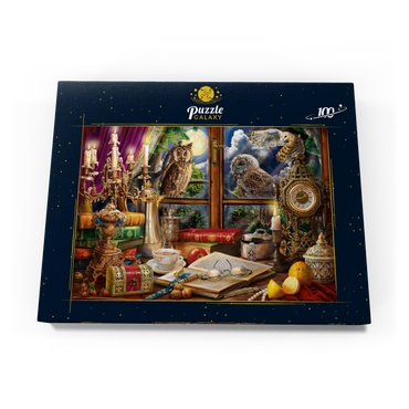 Darstellung des Puzzle Motivs Evening Still Life With Owls 100 Puzzle Schachtel Ansicht3