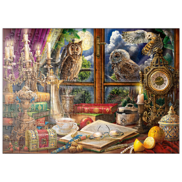 Darstellung des Puzzle Motivs puzzleplate Evening Still Life With Owls 200 Puzzle