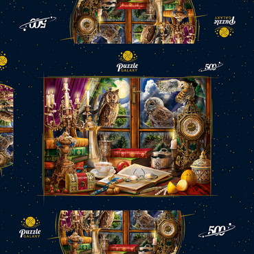 Darstellung des Puzzle Motivs Evening Still Life With Owls 500 Puzzle Schachtel 3D Modell