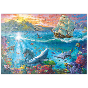Darstellung des Puzzle Motivs puzzleplate Sailboat and the Underwater World 200 Puzzle